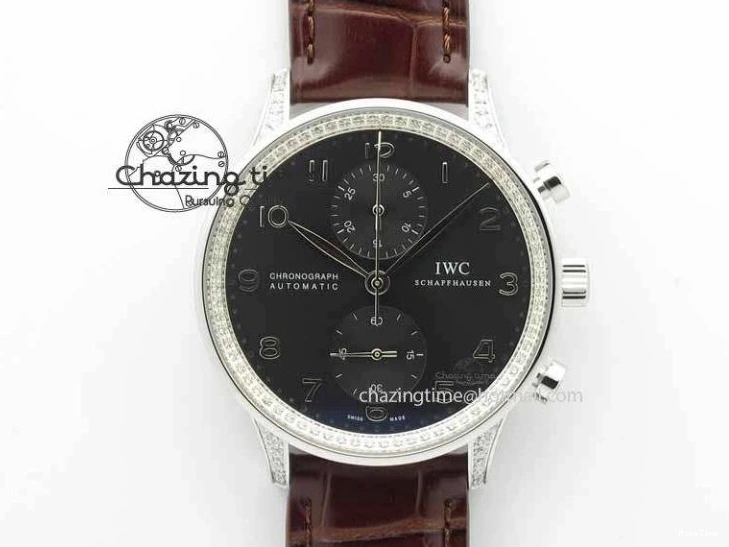 MIROTIME 0128 Unique Portuguese IW3714 Diam ZF V2 1:1 Best Edition Gray Dial On Brown Leather Strap A79350 (Slim Movement) 7250